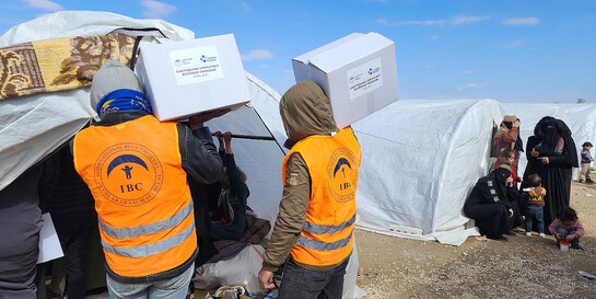 Partnerorganisation von action medeor verteilt Hilfsgüter in Syrien