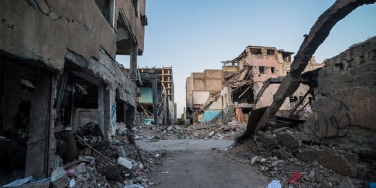 Zerstörte Häuser nach einem Bombenangriff im Jemen