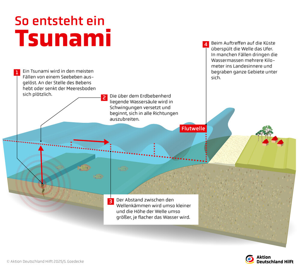 Infografik: Wie ein Tsunami entsteht