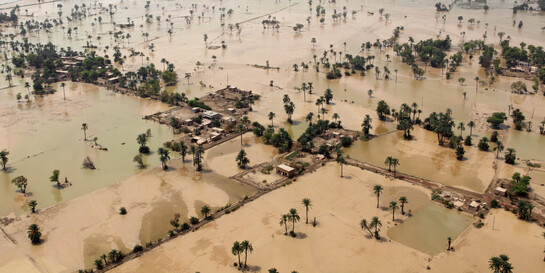 Heftige Regenfälle haben in Teilen Pakistans ganze Landstriche überschwemmt (Archivbild)