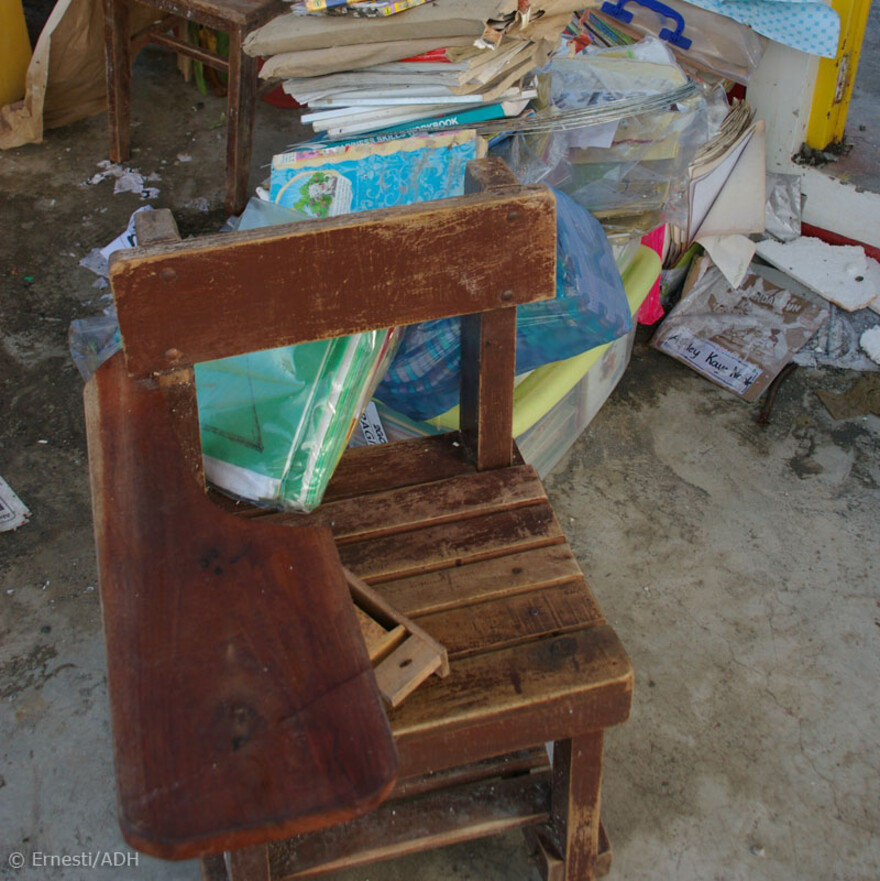 Die Klassenräume sind völlig verwüstet