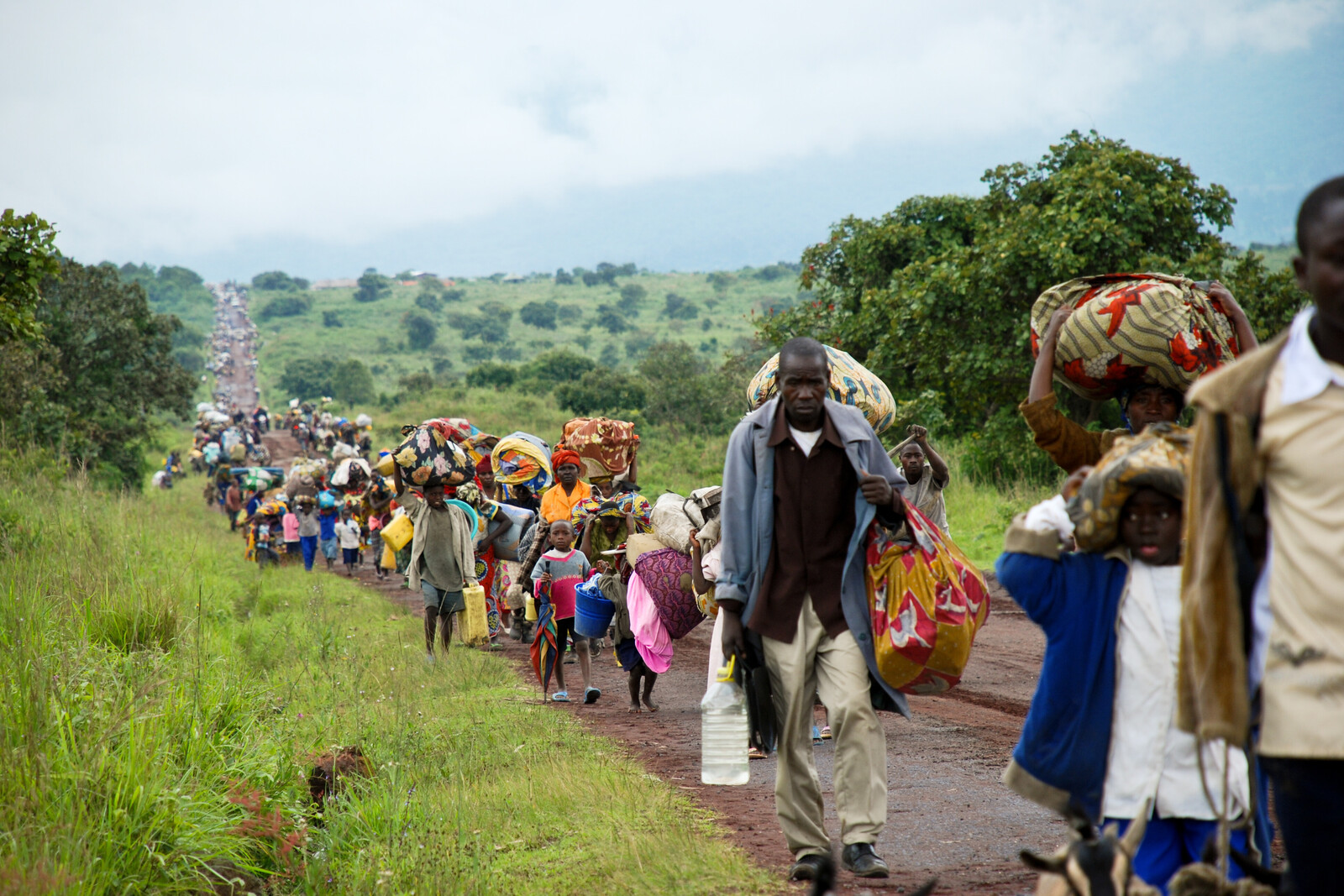 Menschen aus dem Kongo auf der Flucht