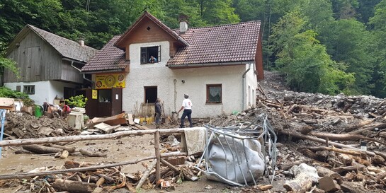 Zerstörung nach Starkregen in Slowenien