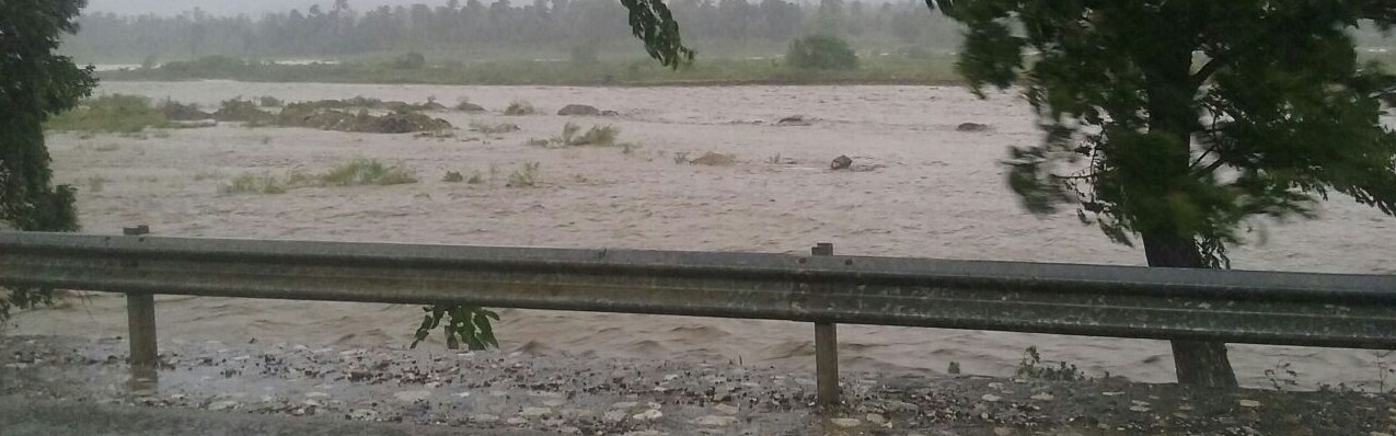 Wassermassen auf Haiti, die durch den Hurrikan Matthew aufgetaucht sind