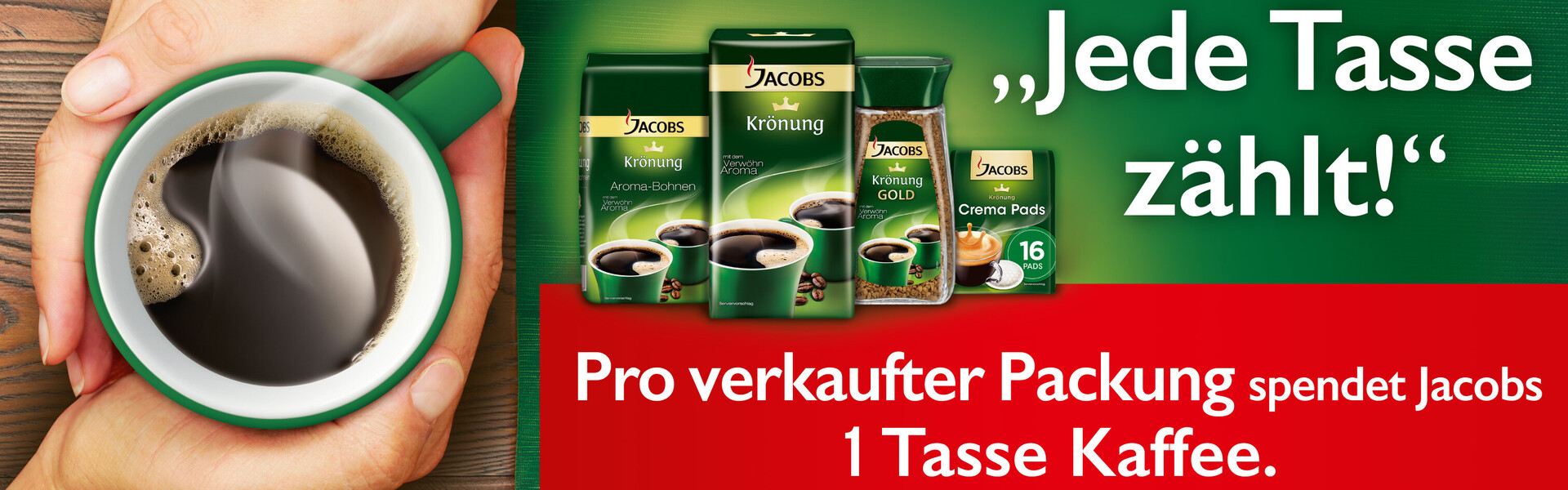 Anzeige der Jacobs Kampagne mit Aktion Deutschland Hilft