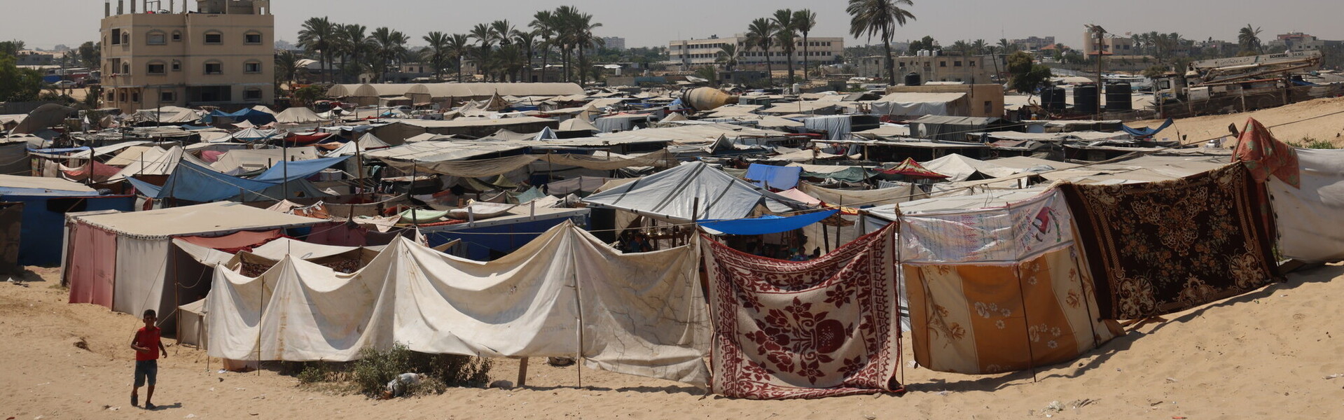 Ein Camp für geflüchtete Menschen in Gaza
