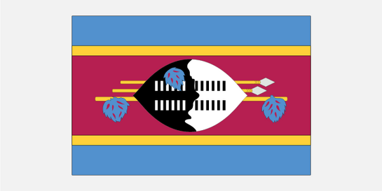 Flagge von Eswatani (Swasiland)