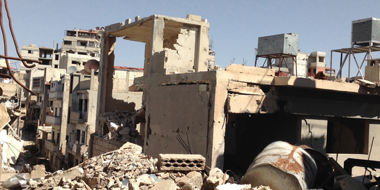 Zerstörte Häuser in Syrien