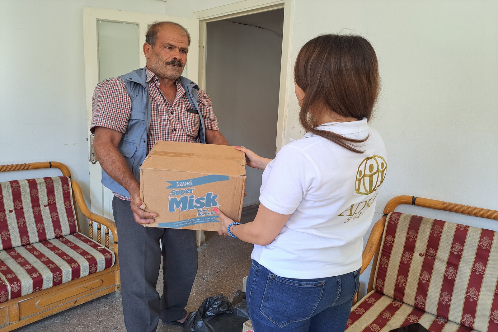 Ibrahim Rustom in einer Unterkunft von ADRA für Menschen, die vom Erdbeben Türkei/Syrien 2023 betroffen waren