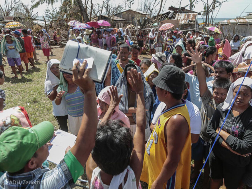 Abholung der Hilfspakete