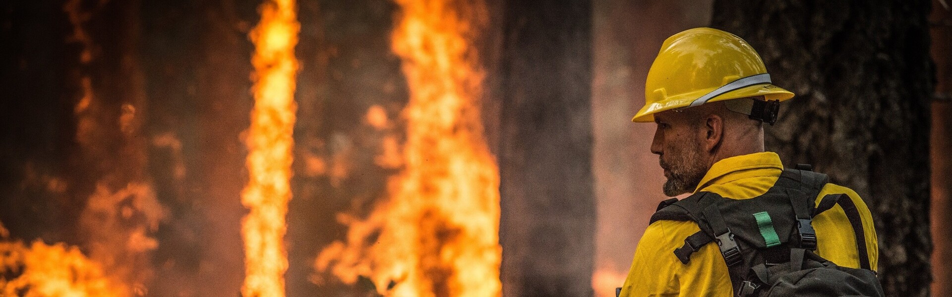 Ein Feuerwehrmann im Einsatz bei einem Waldbrand (Symbolfoto)