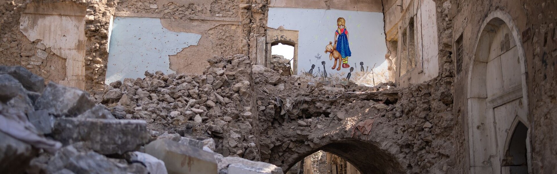 Zerstörung nach Bombenangriff im Irak 
