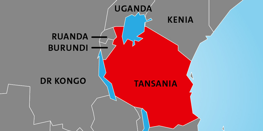 Die Lage von Tansania in Afrika Die Lage von Tansania in Afrika