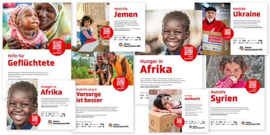 Übersicht Motive Freianzeigen Aktion Deutschland Hilft