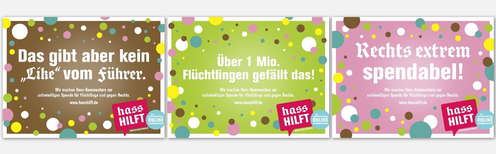 Kreative Grafiken von Hass Hilft