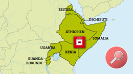 Karte Ostafrika, Dürre, Horn von Afrika, Hunger