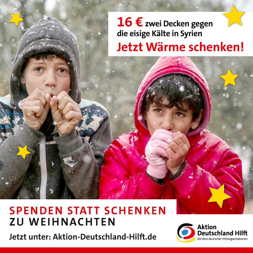 16 Euro schenken Flüchtlingen aus Syrien wärmende Decken gegen die eisige Winterkälte 16 Euro schenken Flüchtlingen aus Syrien wärmende Decken gegen die eisige Winterkälte
