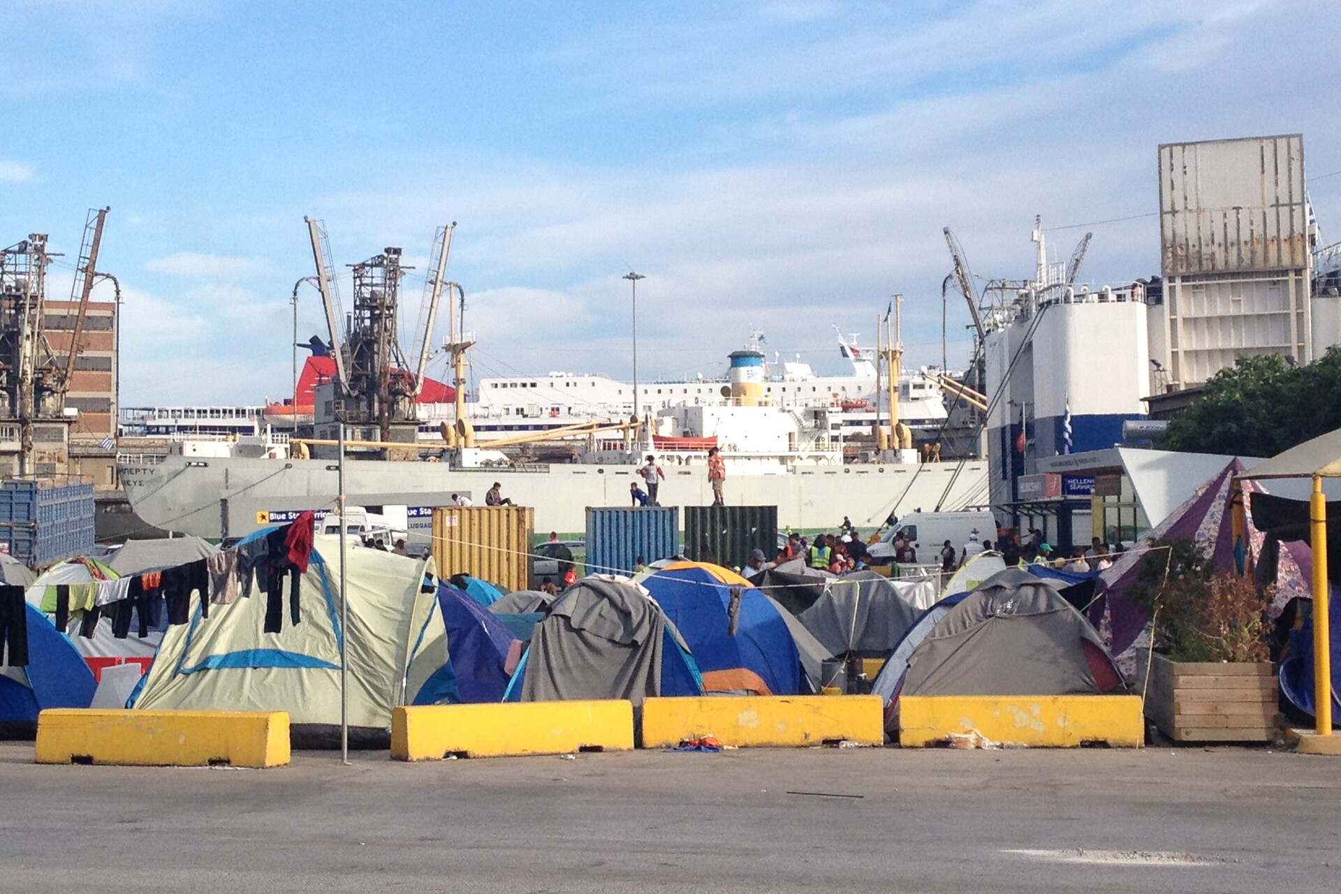 Zelte in Griechenland für Flüchtlinge.