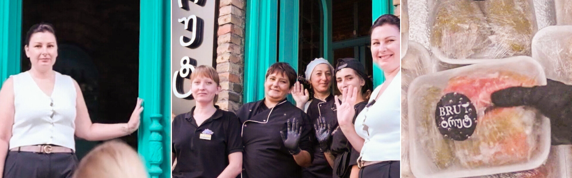 Verschiedene Einblicke in das ukrainische Restaurant von Alina Bolbat in Georgien