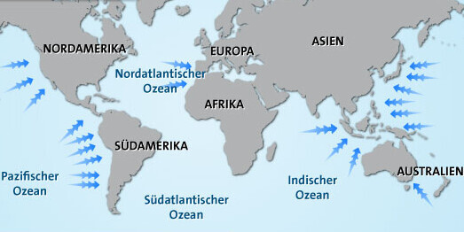 Infografik: Tsunamigebiete der Erde