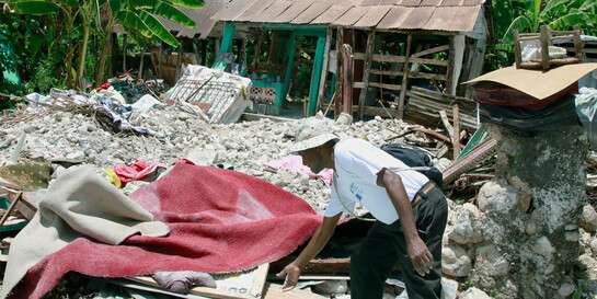 Aufnahme aus August 2021: Von der Zerstörung nach dem Erdbeben vergangenen Sommer haben sich die Menschen in Haiti noch nicht erholt  