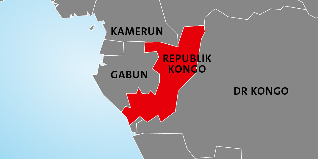 Lage vom Kongo in Afrika Lage vom Kongo in Afrika