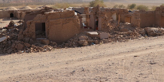 Zerstörte Häuser im Bezirk Zindajan in Afghanistan