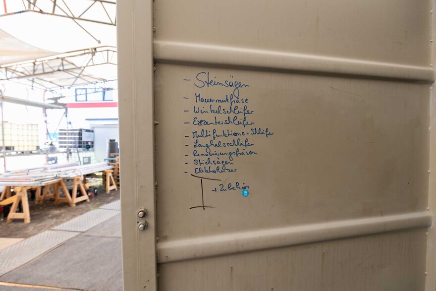 Werkzeugverleih von Habitat for Humanity in Dernau im Ahrtal 