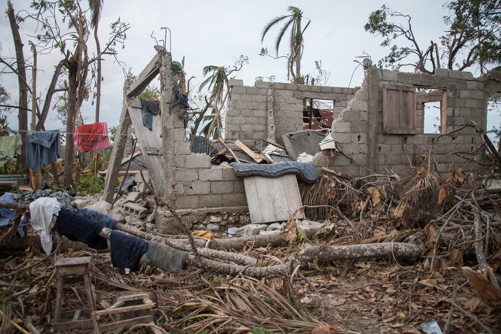 Der Wirbelsturm Hurrikan Matthew zerstörte auf Haiti zahllose Häuser