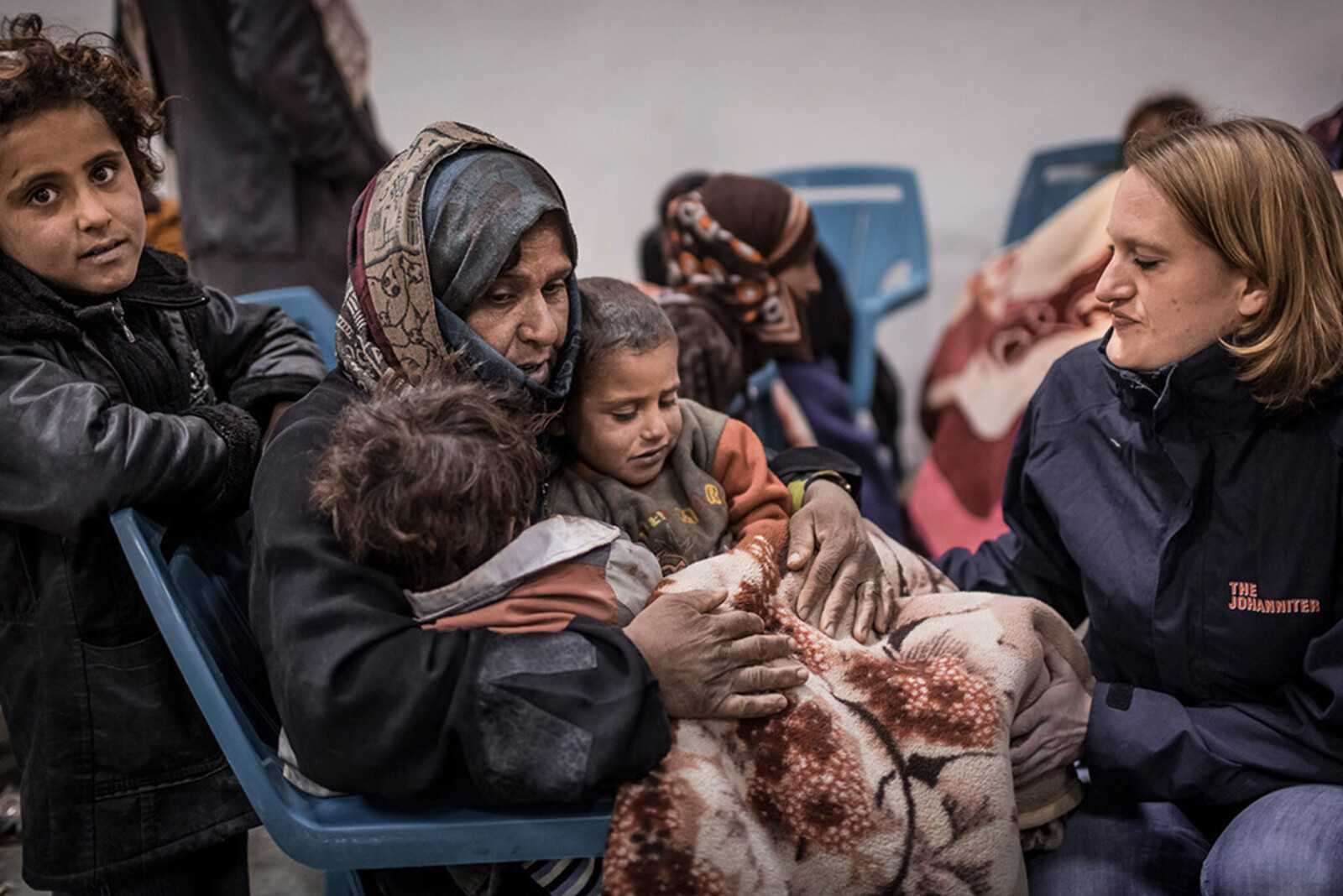 Frauen und Kinder in einem Flüchtlingscamp in Jordanien