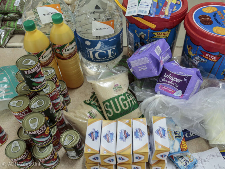 So in etwa sieht der Inhalt eines Hilfspakets aus