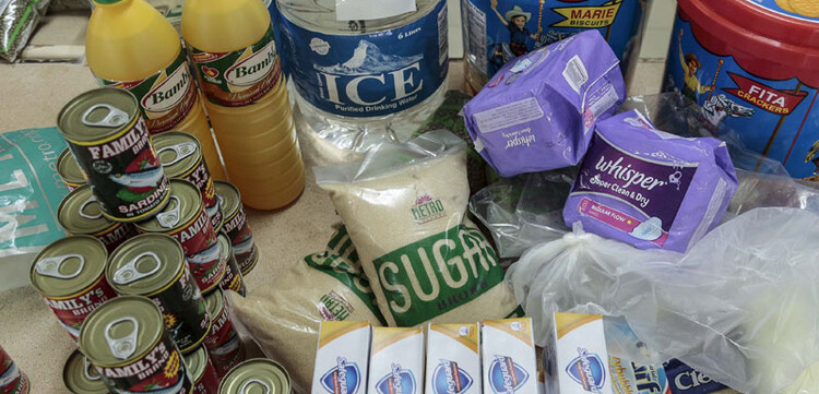 So in etwa sieht der Inhalt eines Hilfspakets aus