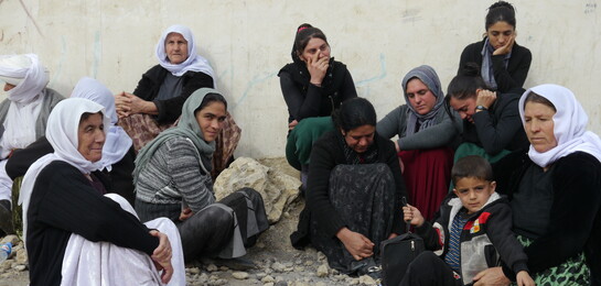 Flüchtlinge in Syrien: Hier sieht man ein Nothilfe-Gruppe für Frauen, in der sie sich über Probleme austauschen können.