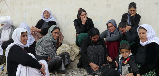 Flüchtlinge in Syrien: Hier sieht man ein Nothilfe-Gruppe für Frauen, in der sie sich über Probleme austauschen können.