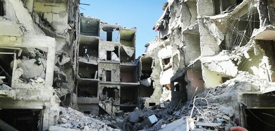 Zerstörte Gebäude in Aleppo.