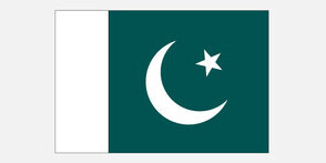 Pakistan Flagge mit grauem Rand