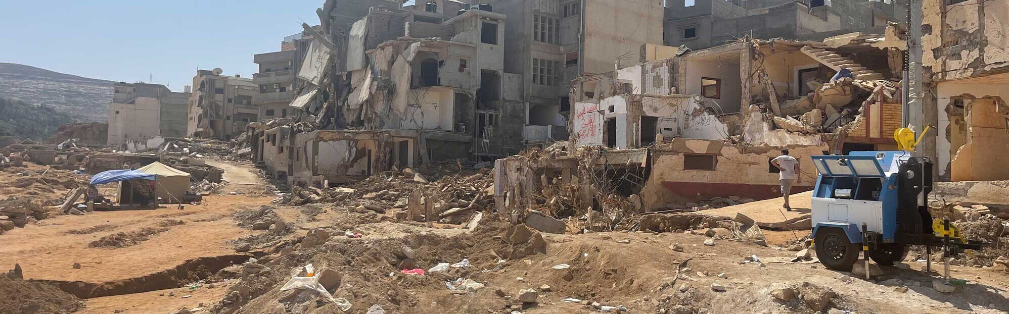Zerstörung nach der Flut in Libyen