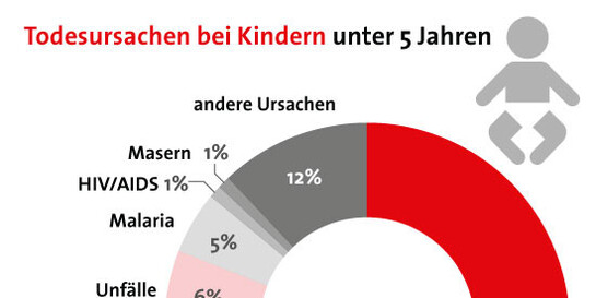 Infografik: Todesursachen bei Kindern unter 5 Jahren