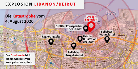 Infografik: Ursachen und Folgen der Explosionen in Beirut