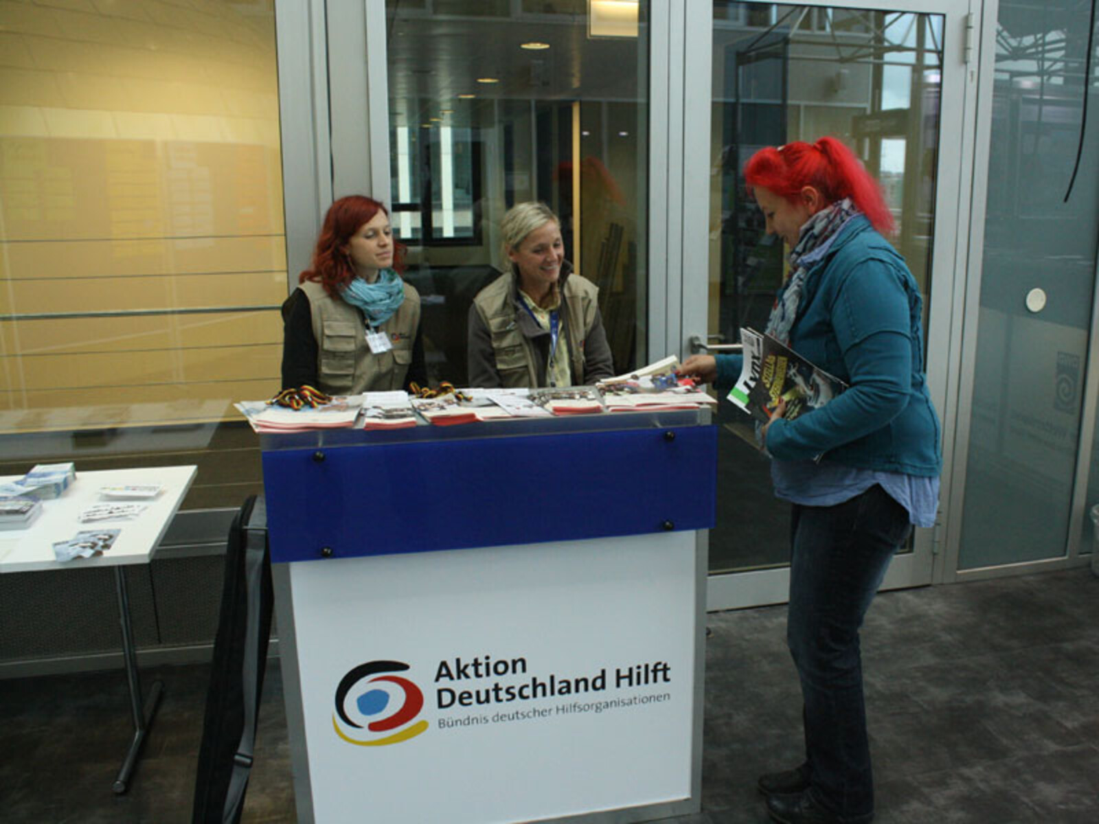 Auch im Veranstaltungsgebäude des ExtremWetterKongresses waren wir mit einem Stand vertreten