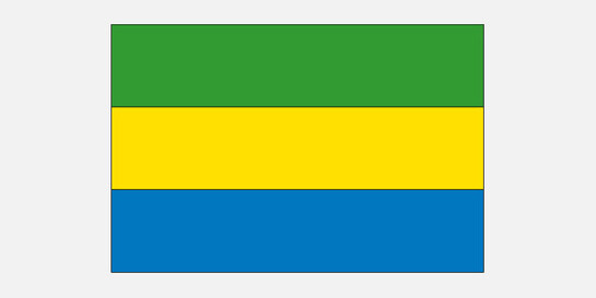 Die Flagge von Gabun