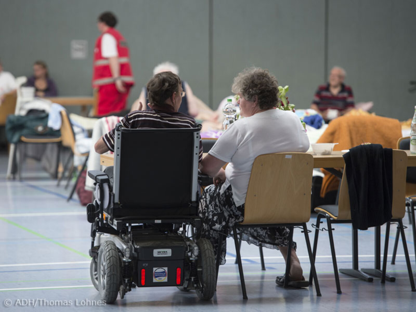 Die Bewohner wurden in der Turnhalle der Hahnemannschule in Köthen untergebracht