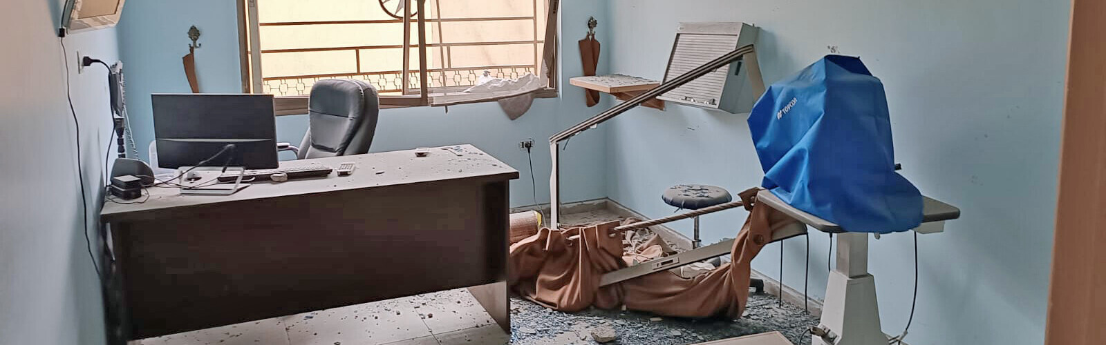 Eine zerstörte Arztpraxis in Gaza