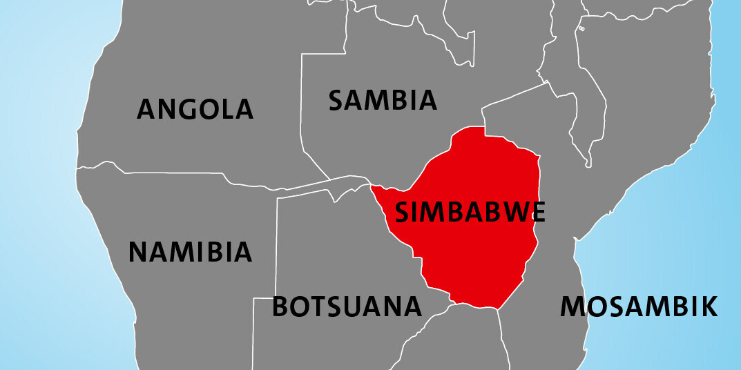 Lage von Simbabwe in Afrika Lage von Simbabwe in Afrika