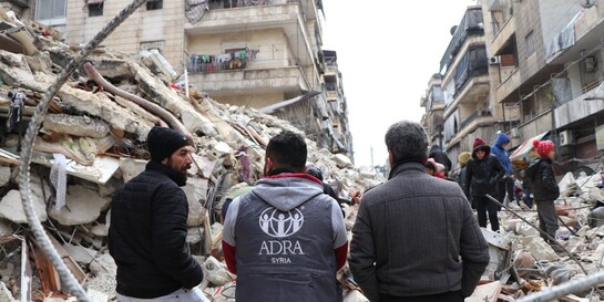 Ein Helferteam der Organisation ADRA ist nach den Erdbeben in Syrien vor Ort
