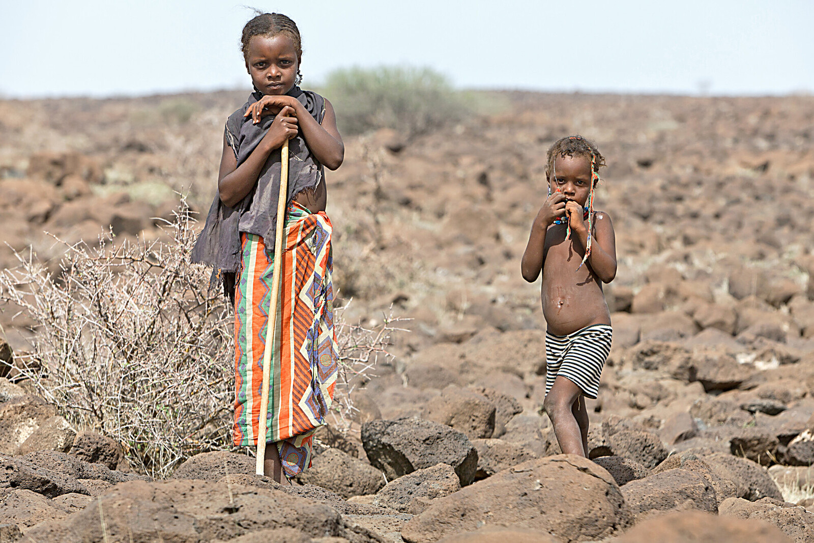Menschen in vielen Teilen der Welt bekommen die Folgen des Klimawandels zu spüren - auch Kinder wie diese in Äthiopien