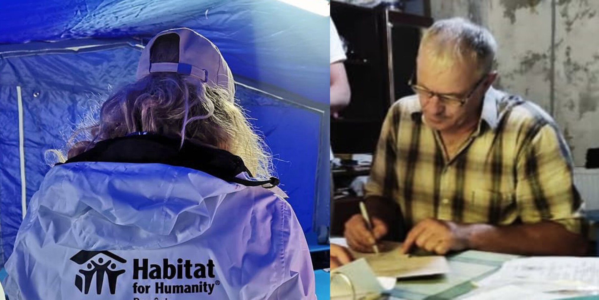 Andrii ist in sein Haus in der Ukraine zurückgekehrt und hat es wieder aufgebaut Andrii ist in sein Haus in der Ukraine zurückgekehrt und hat es wieder aufgebaut