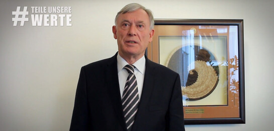 Horst Köhler gibt uns ein Statement für die Werteinitiative.