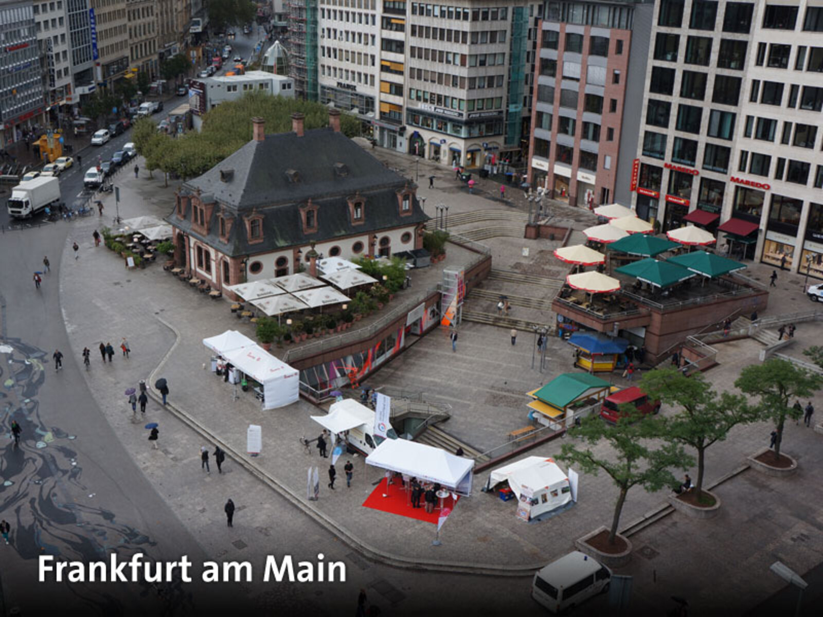 In Frankfurt stand unser Infomobil direkt an der Hauptwache