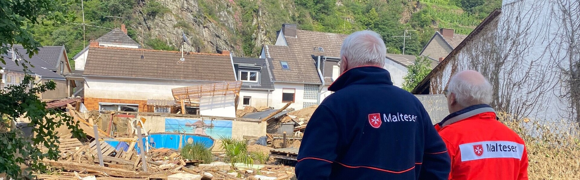 Einsatzkräfte der Malteser im Hochwassergebiet